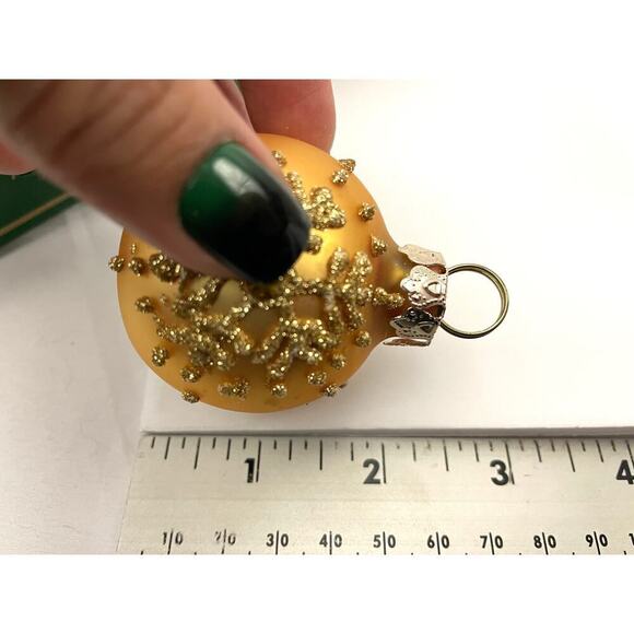 VTG Glitter Glass Ornaments Lot of 11 Round Sphere Gold Red Bulb Balls Holiday - Picture 10 of 11